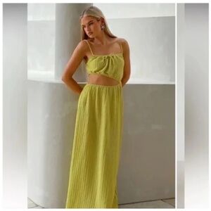 Sabo Annalise green cut out maxi dress
